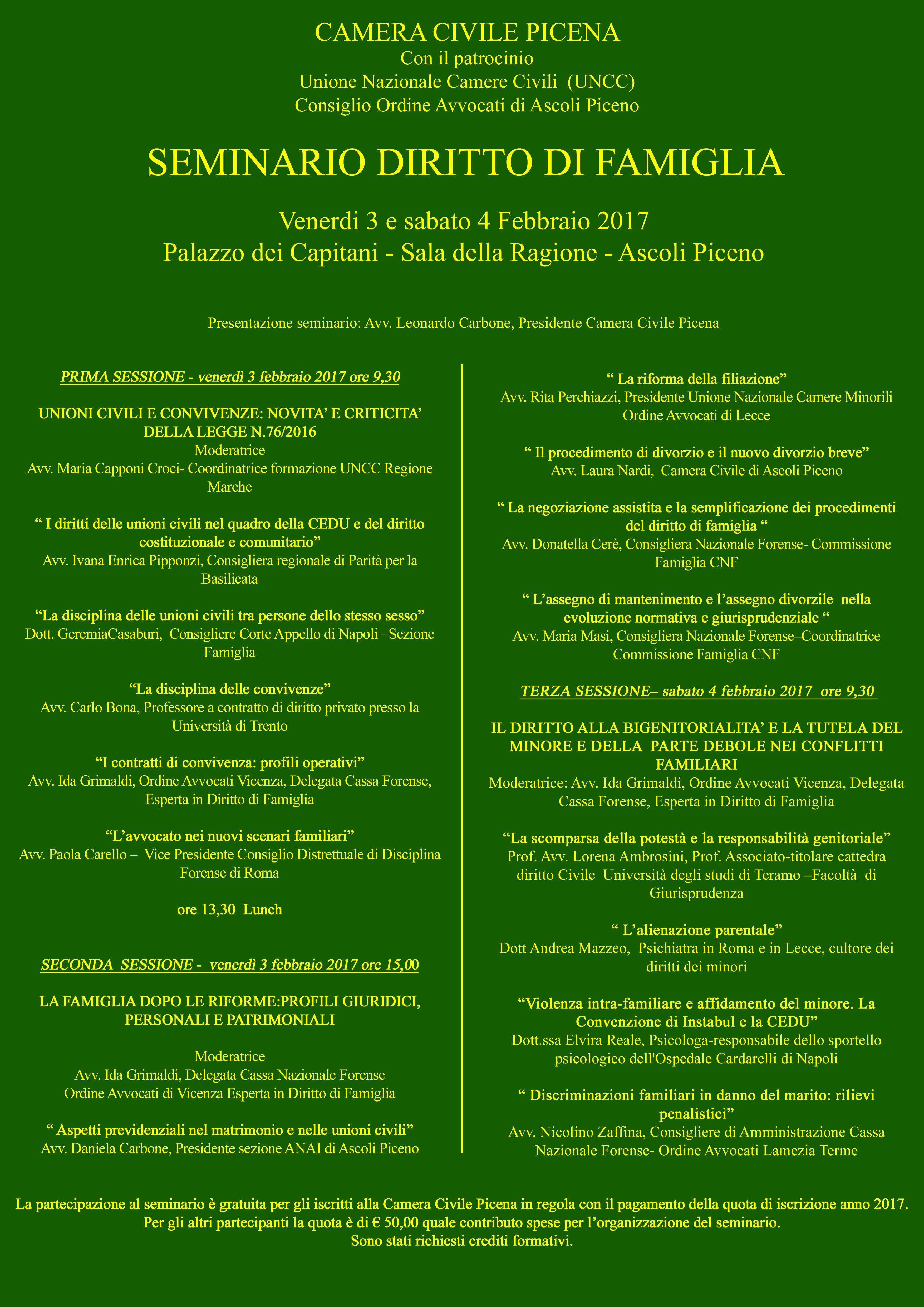seminario diritto di famiglia