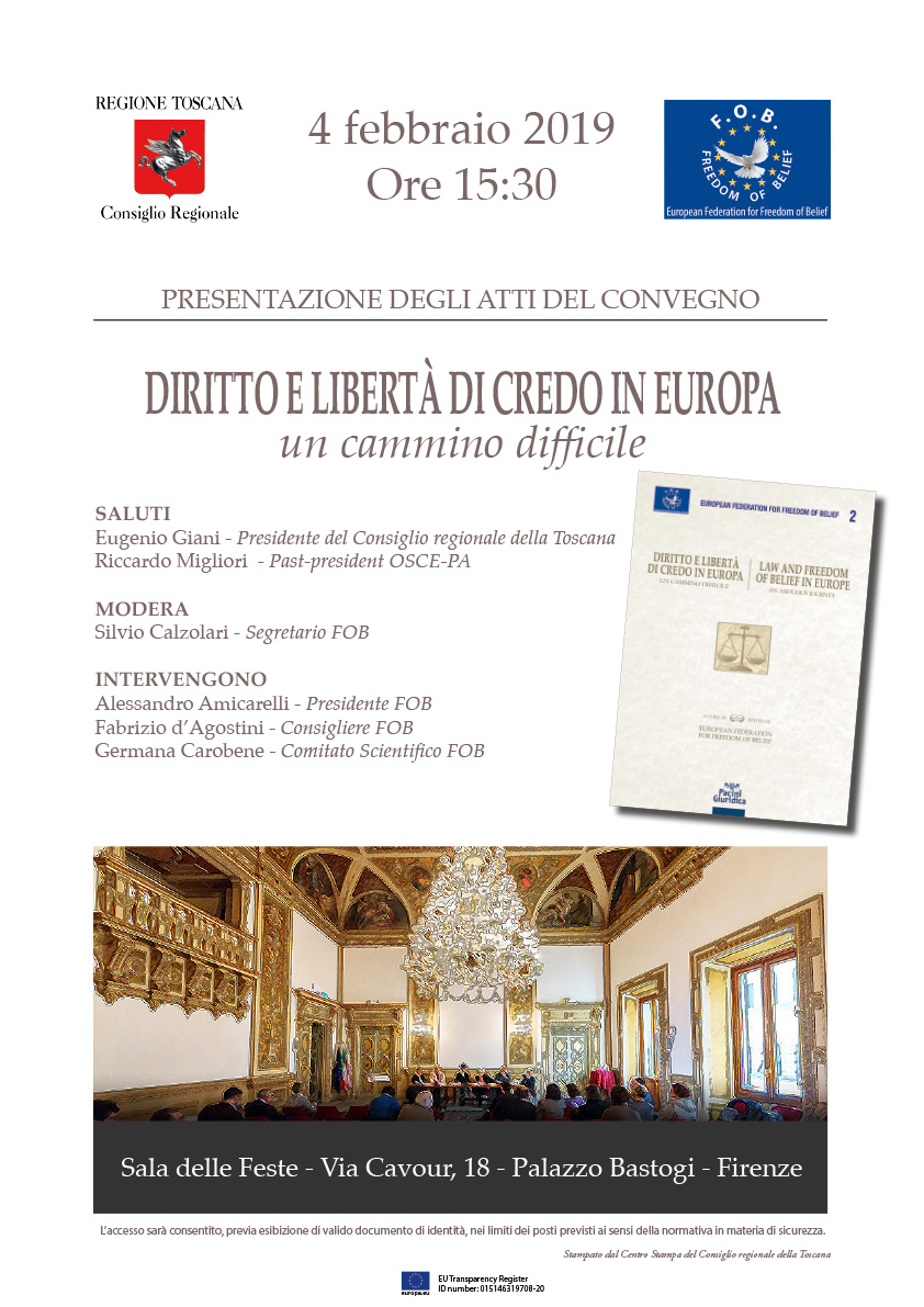 Diritto e liberta di credo in Europa locandina